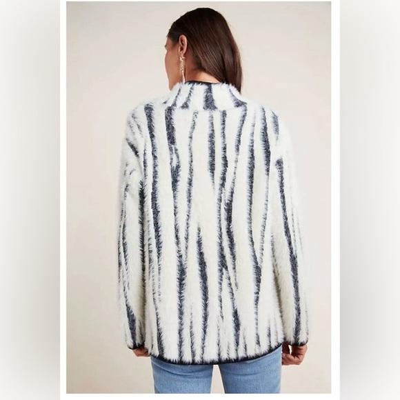 Anthropologie Cindy Zebra Eyelash Sweater - Picture 2 of 6